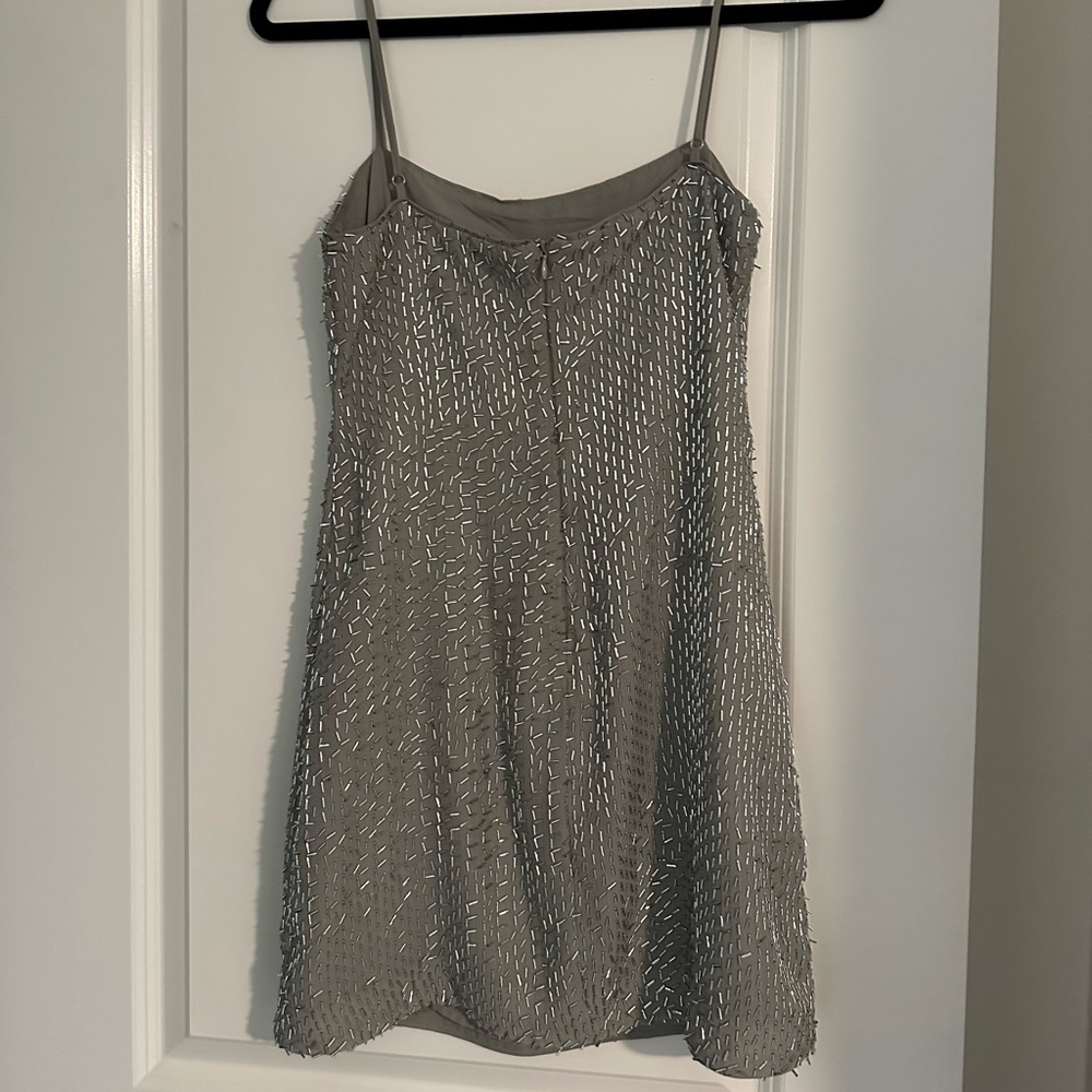 NWT Zara Silver Sequin Dress - Picture 3 of 4